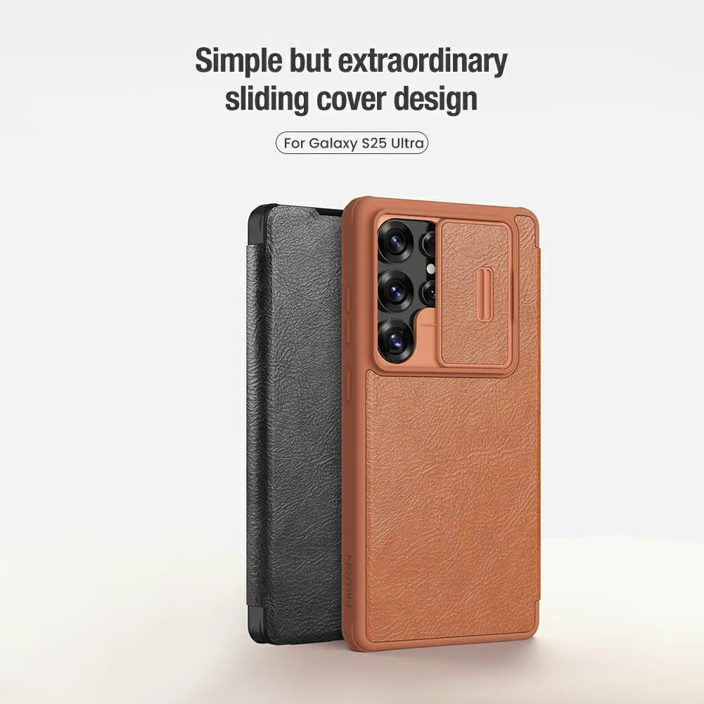 Galaxy S25 Ultra NILLKIN Leather Lens Cover Case