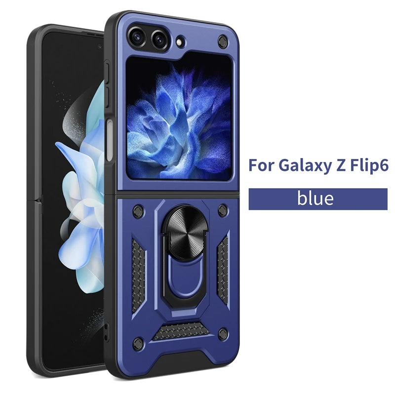 Galaxy Z Flip 6 Car Magnetic Ring Holder Armor Case