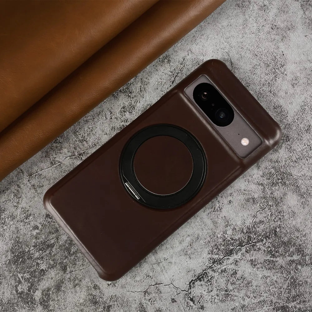 Google Pixel 9 Luxury 360° Rotating Magnetic Leather Case