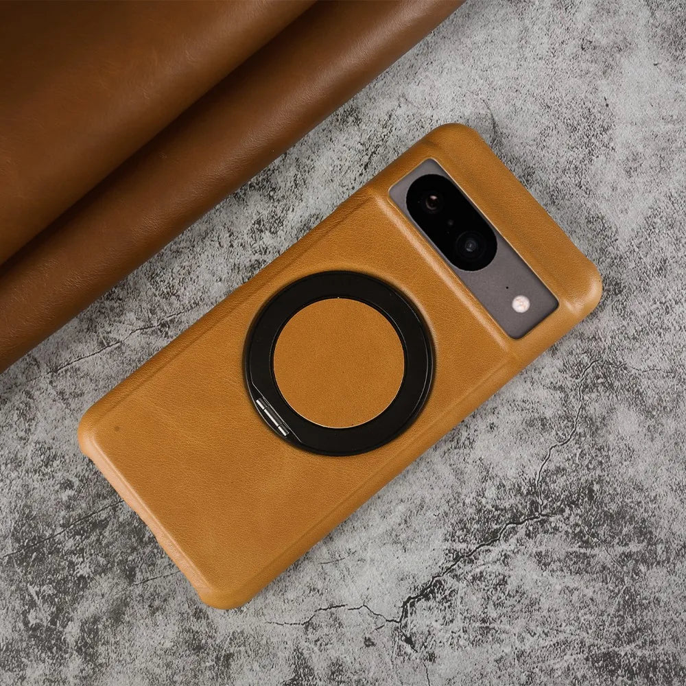 Google Pixel 9 Pro Luxury 360° Rotating Magnetic Leather Case