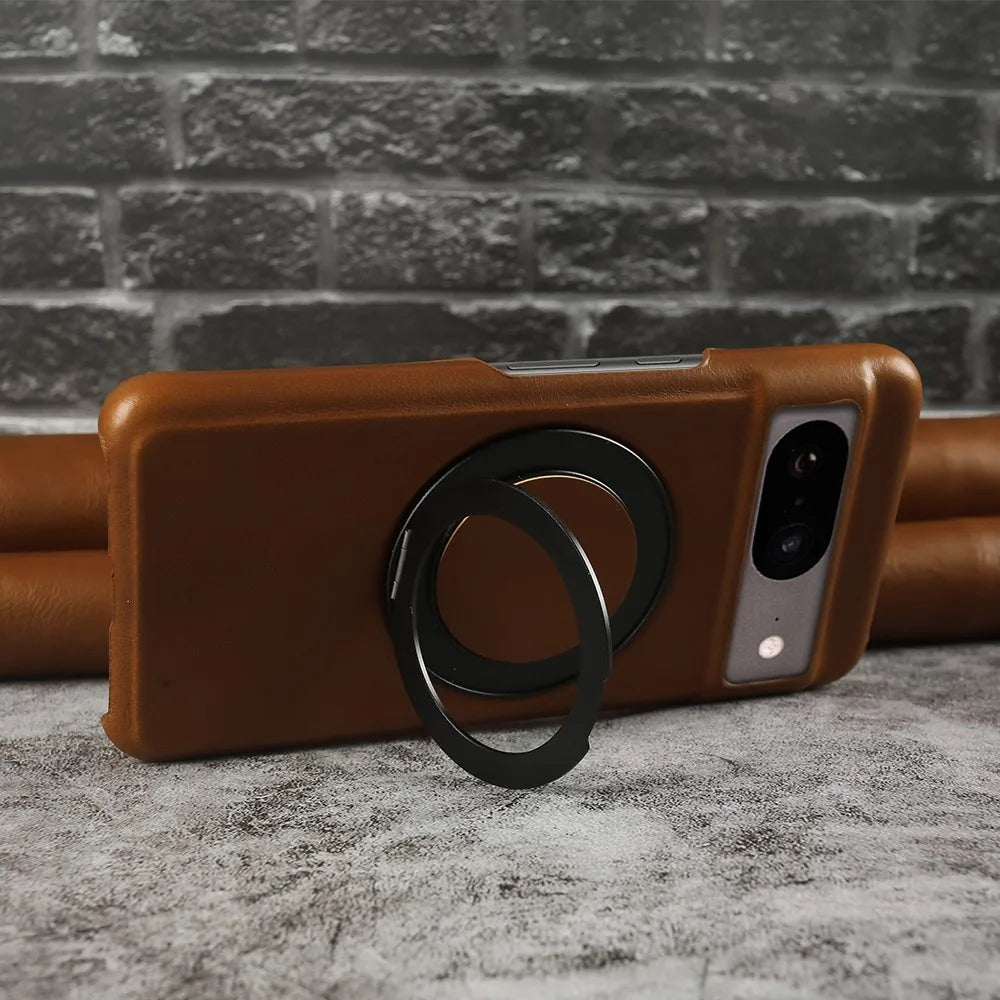 Google Pixel 9 Luxury 360° Rotating Magnetic Leather Case