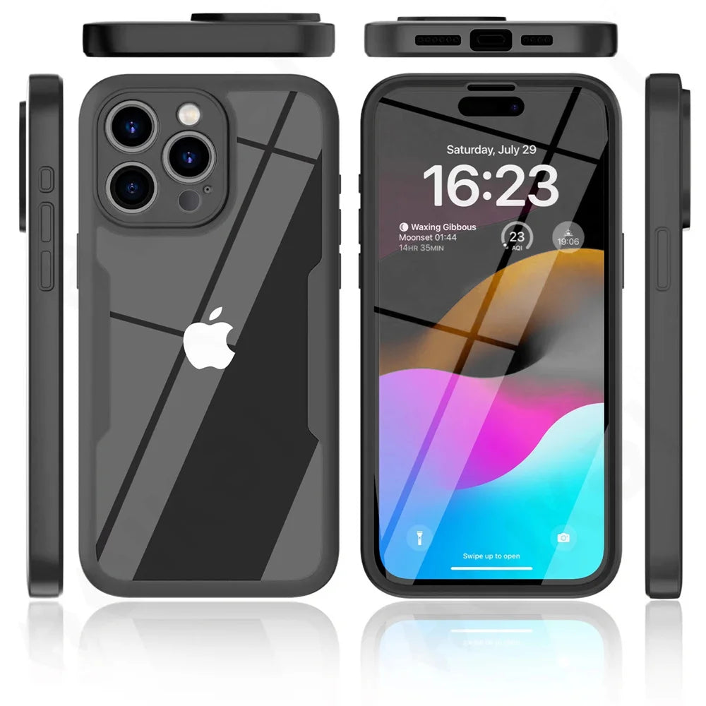 iPhone 16 Pro Full Shockproof Silicone Screen Protection Cover