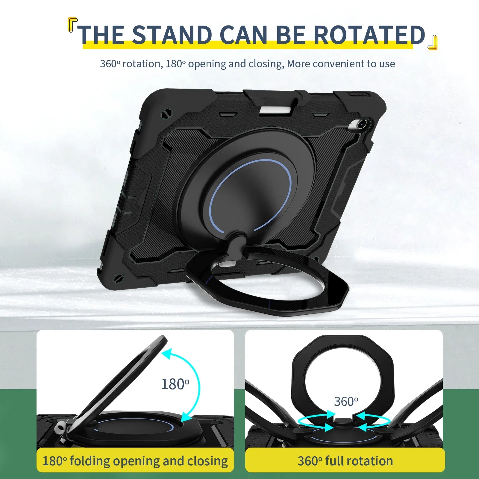 Kids iPad Pro 13 2024 Heavy Duty Rugged Shockproof Stand Case