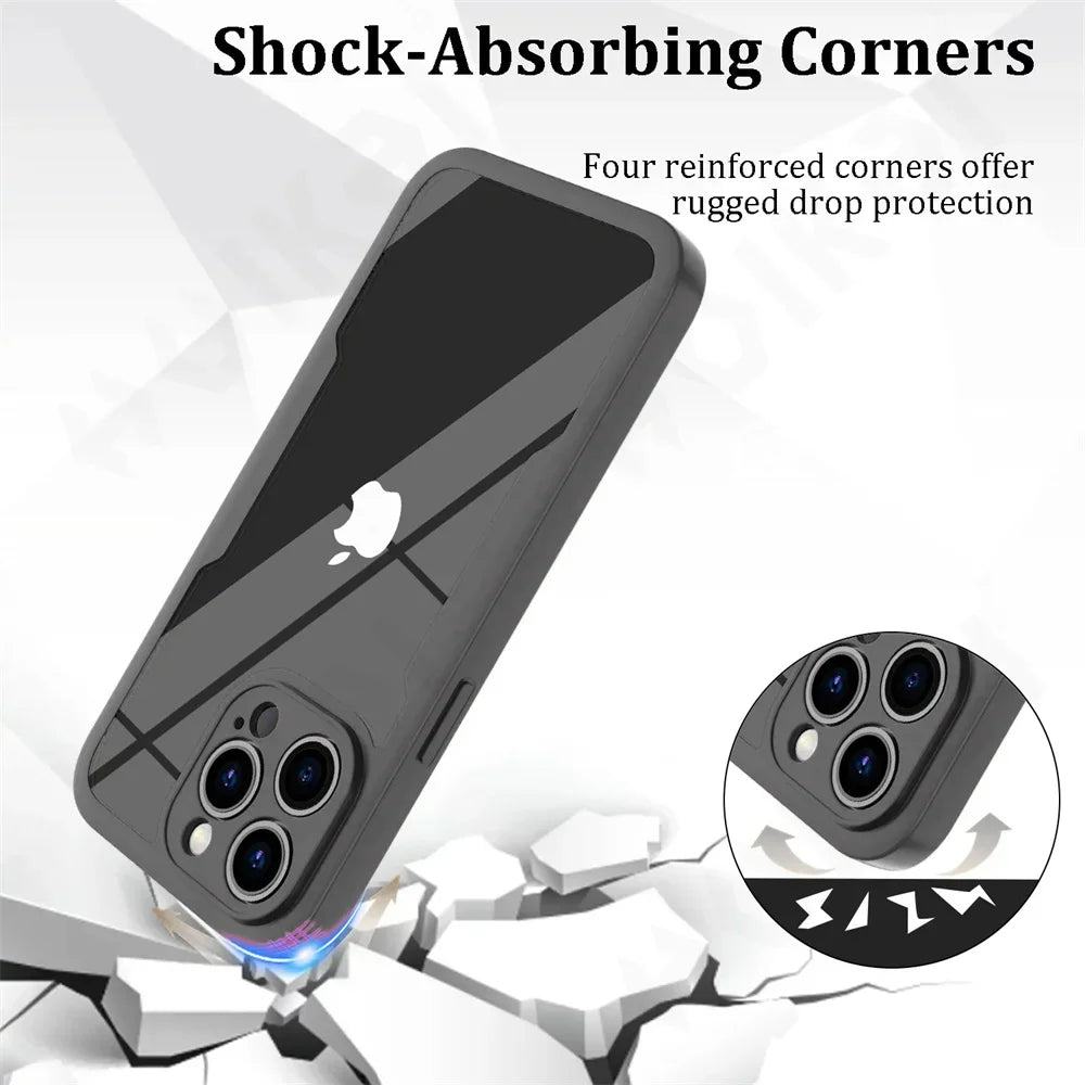 iPhone 16 Pro Full Shockproof Silicone Screen Protection Cover