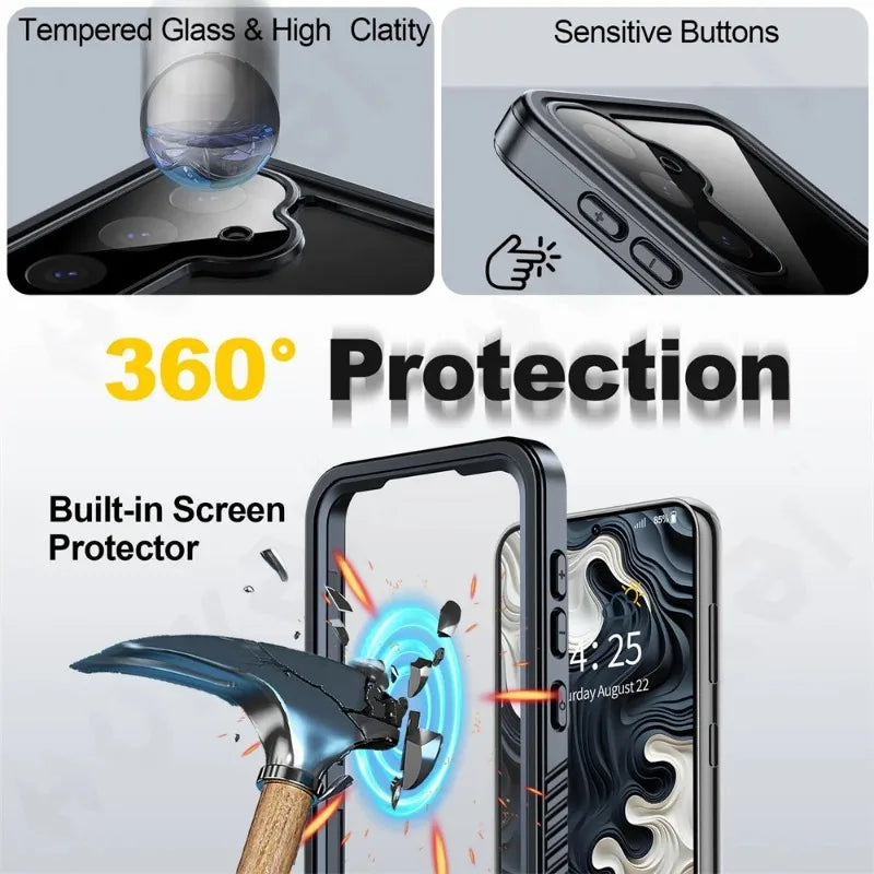 Galaxy S25 Plus IP68 Waterproof Underwater Swimming Case