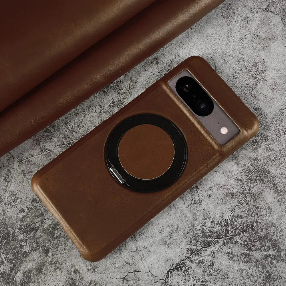 Google Pixel 9 Pro Luxury 360° Rotating Magnetic Leather Case