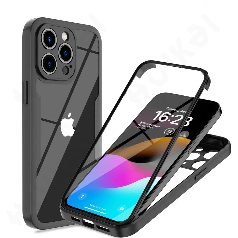 iPhone 16 Full Shockproof Silicone Screen Protection Cover