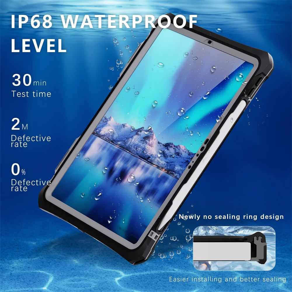 iPad Pro 11 2024 IP68 Waterproof Diving Case