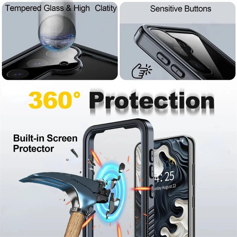 Galaxy S25 IP68 Waterproof Underwater Swimming Case