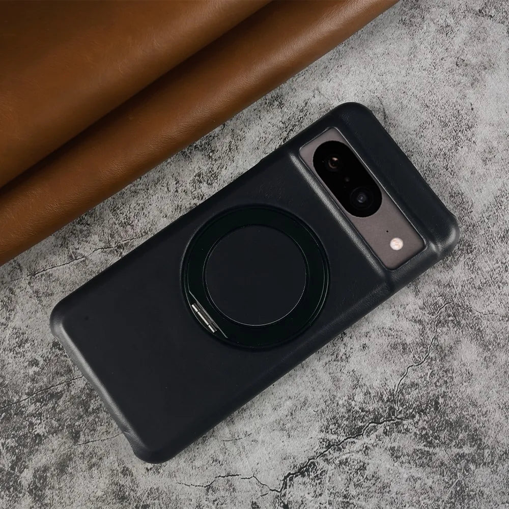 Google Pixel 9 Pro Luxury 360° Rotating Magnetic Leather Case