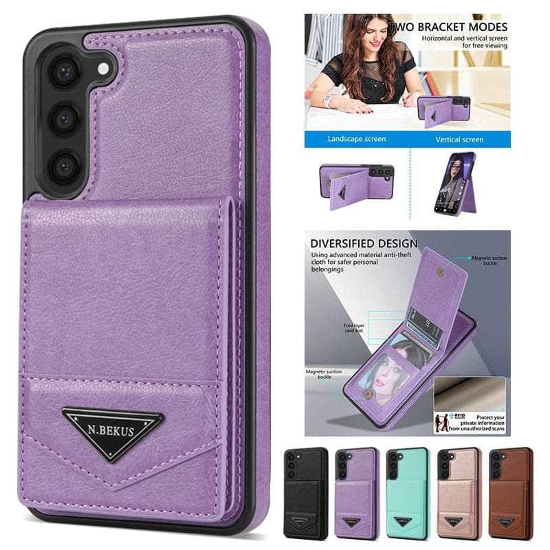 Anti-theft Galaxy S23 FE Brush Wallet Flip Case