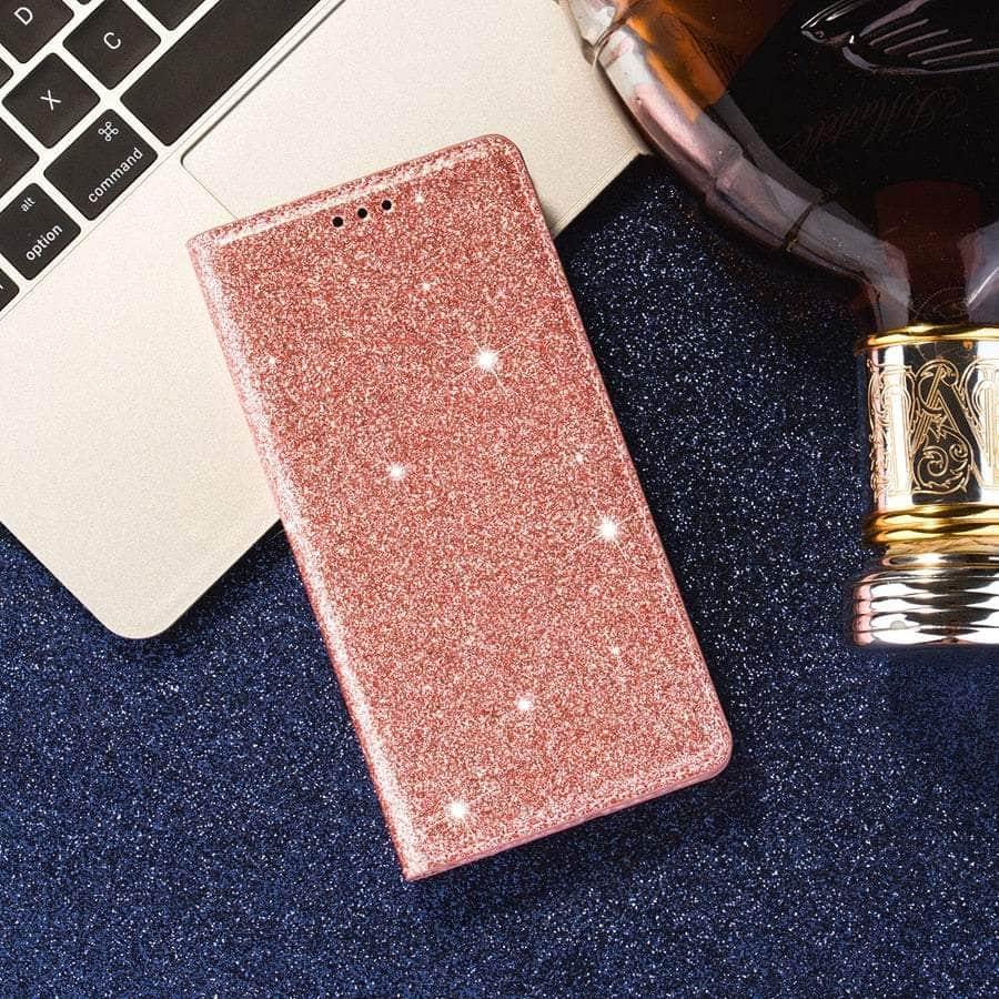 Casebuddy Galaxy A14 Wallet Glitter Leather Case