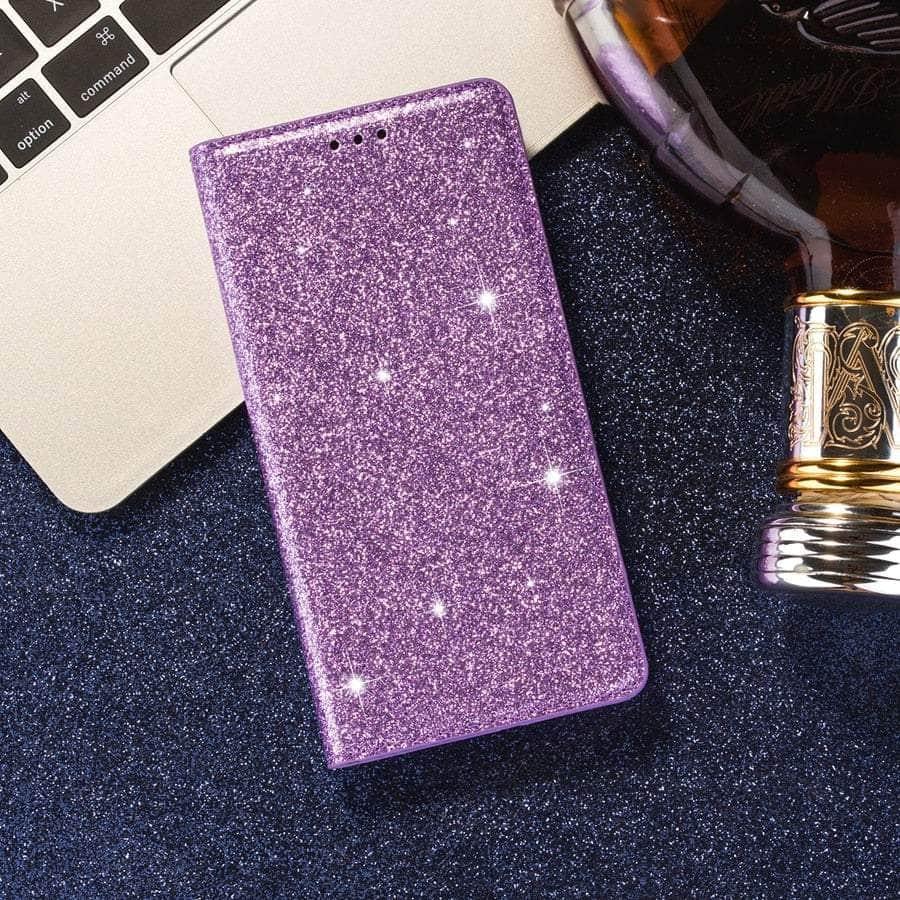 Casebuddy Galaxy A14 Wallet Glitter Leather Case