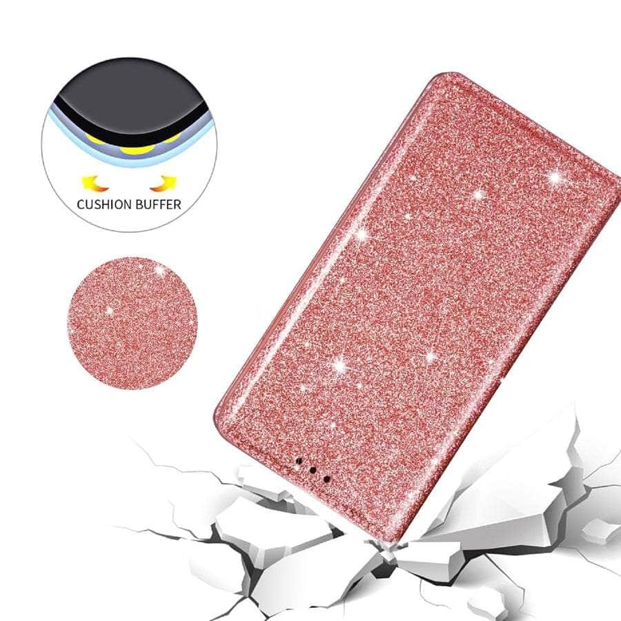 Casebuddy Galaxy A14 Wallet Glitter Leather Case