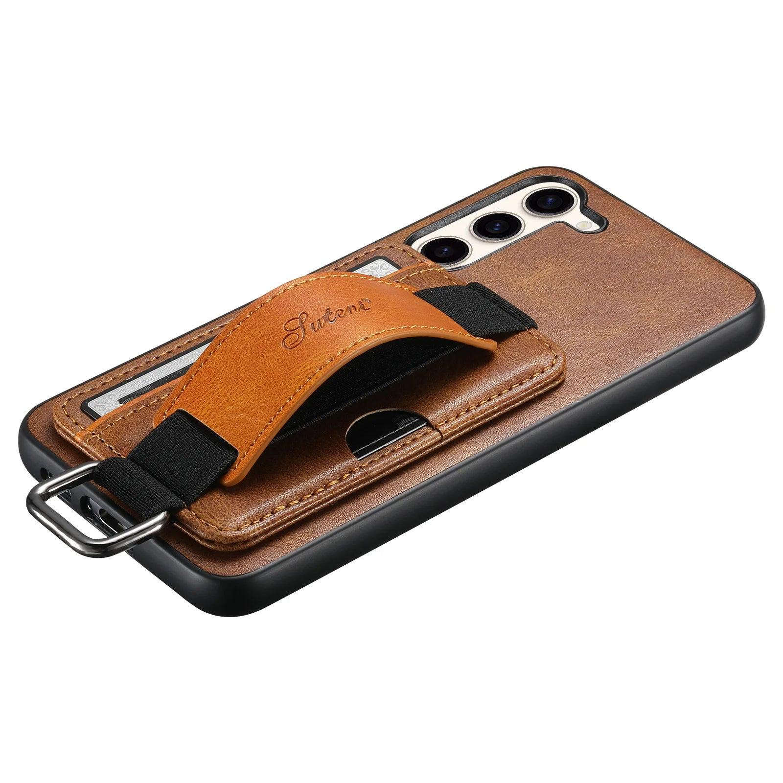 Galaxy S24 Leather Bracket Wristband Case