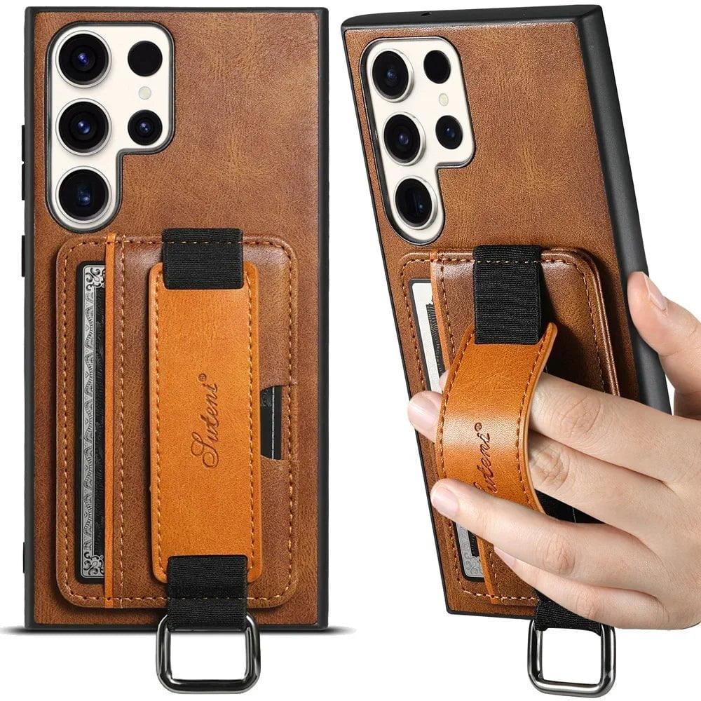 Galaxy S24 Leather Bracket Wristband Case