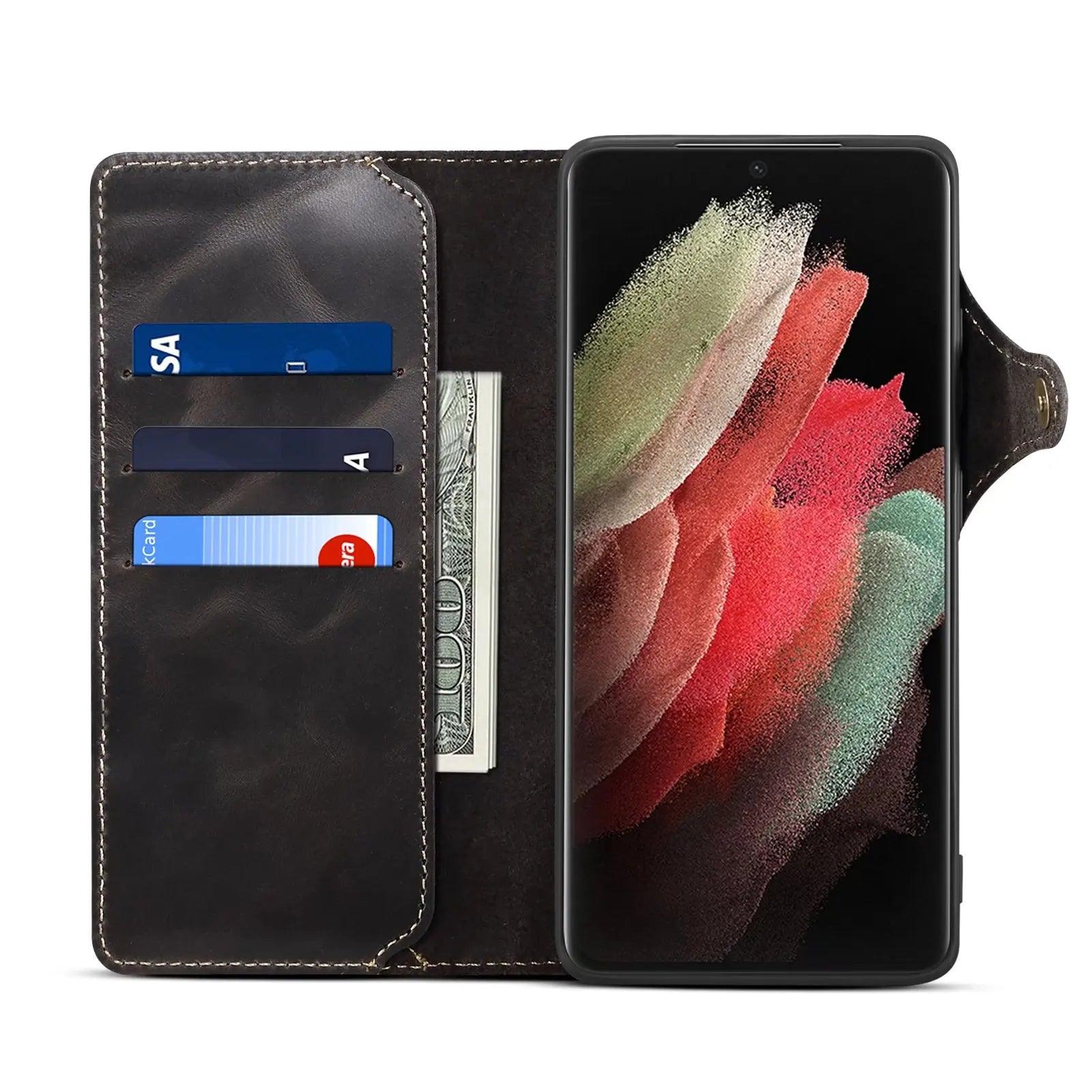 Galaxy S24 Plus Real Cowhide Leather Wallet Case at CaseBuddy Australia