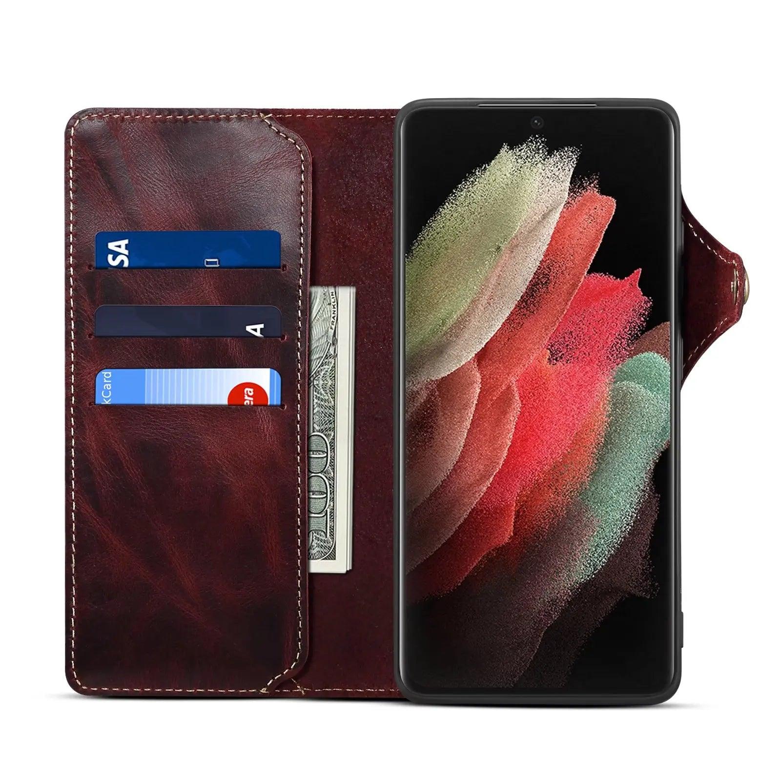 Casebuddy Galaxy S24 Plus Real Cowhide Leather Wallet Case