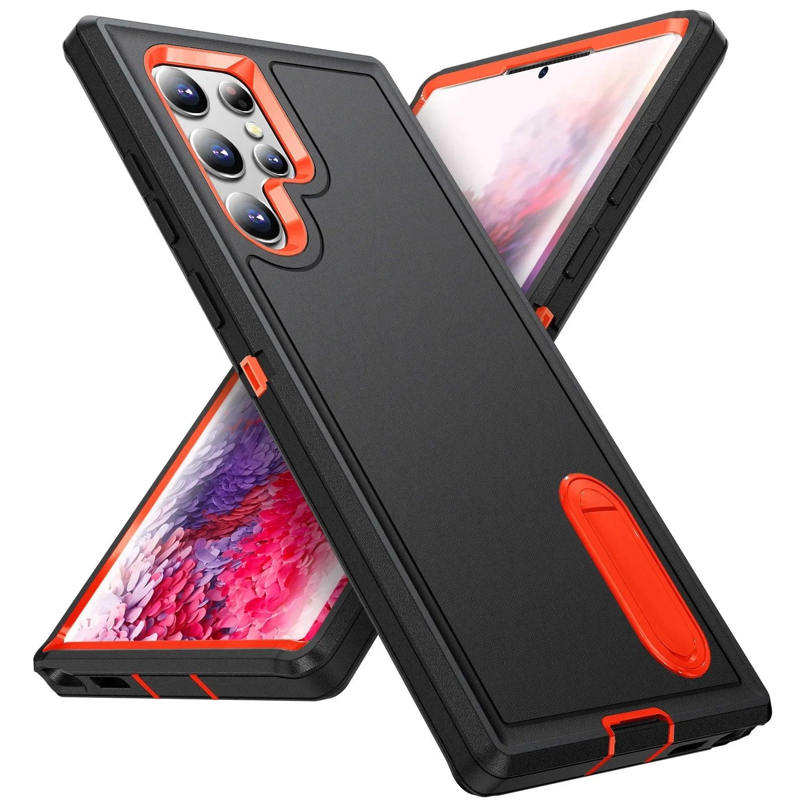 Casebuddy black  orange / Samsung S24 Plus Galaxy S24 Plus Shockproof Heavy Duty Cover