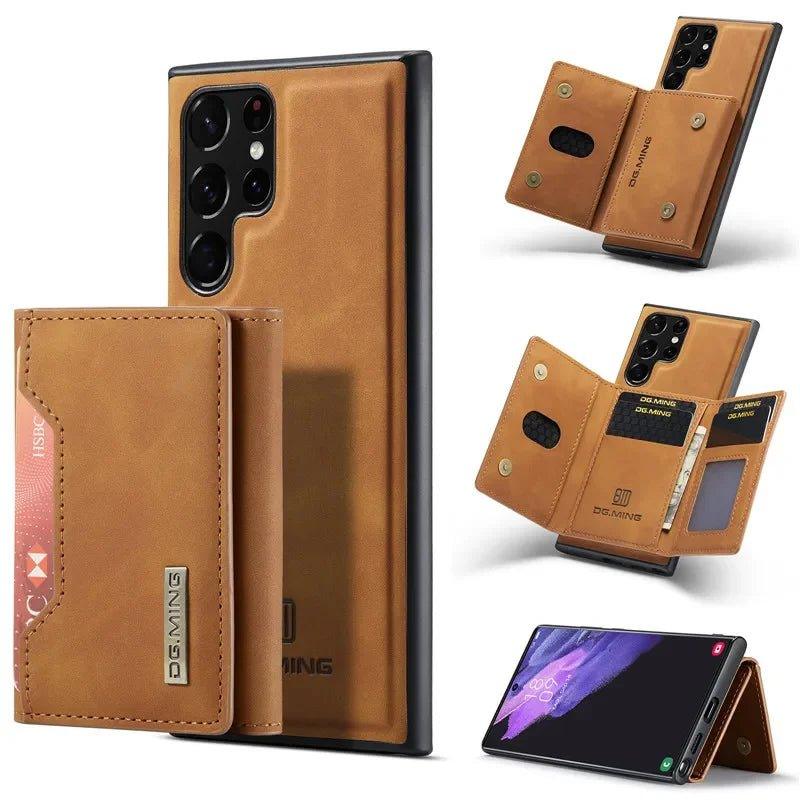 Casebuddy Brown / Samsung S24 Galaxy S24 Retro Flip Vegan Leather Case