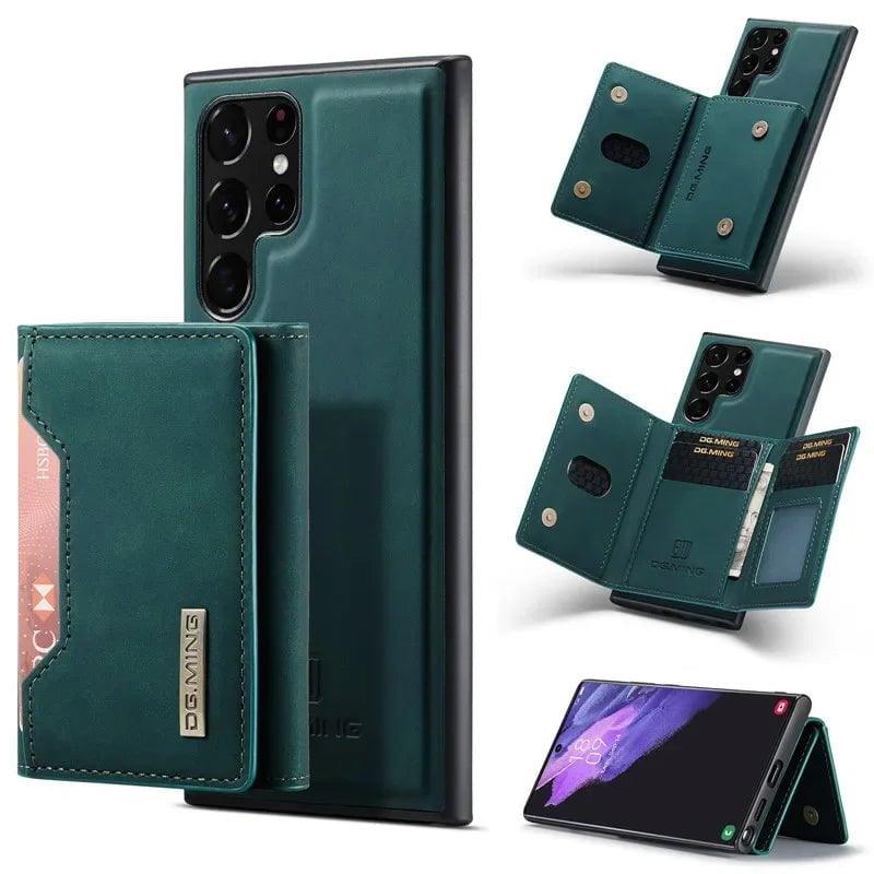 Casebuddy green / Samsung S24 Ultra Galaxy S24 Ultra Retro Flip Vegan Leather Case