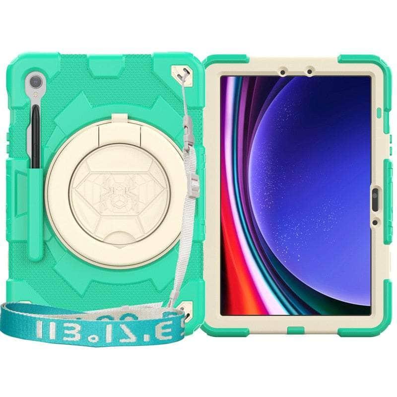 Casebuddy Cyan-Rose Gold / S9 Plus 12.4 inch Galaxy Tab S9 Plus Shockproof Kids Cover