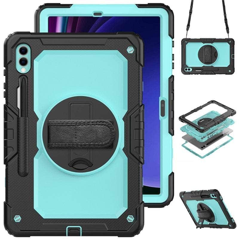 Casebuddy SKB-BK / S9 Plus 12.4 inch Galaxy Tab S9 Plus Shockproof Shoulder Strap Case