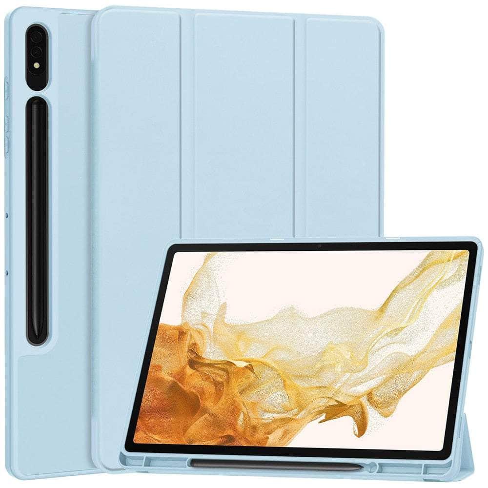 Casebuddy Sky Blue / Tab S9 Plus 12.4inch Galaxy Tab S9 Plus Smart Case Pencil Holder