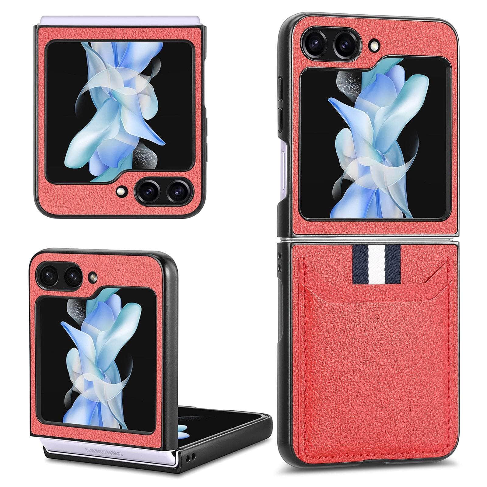 Casebuddy Galaxy Z Flip 5 Shockproof Leather Card Holder