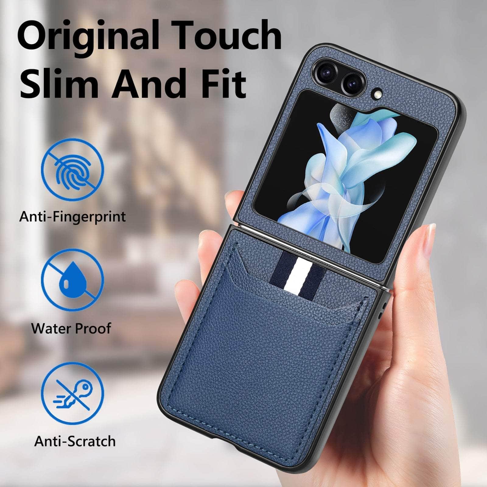 Casebuddy Galaxy Z Flip 5 Shockproof Leather Card Holder