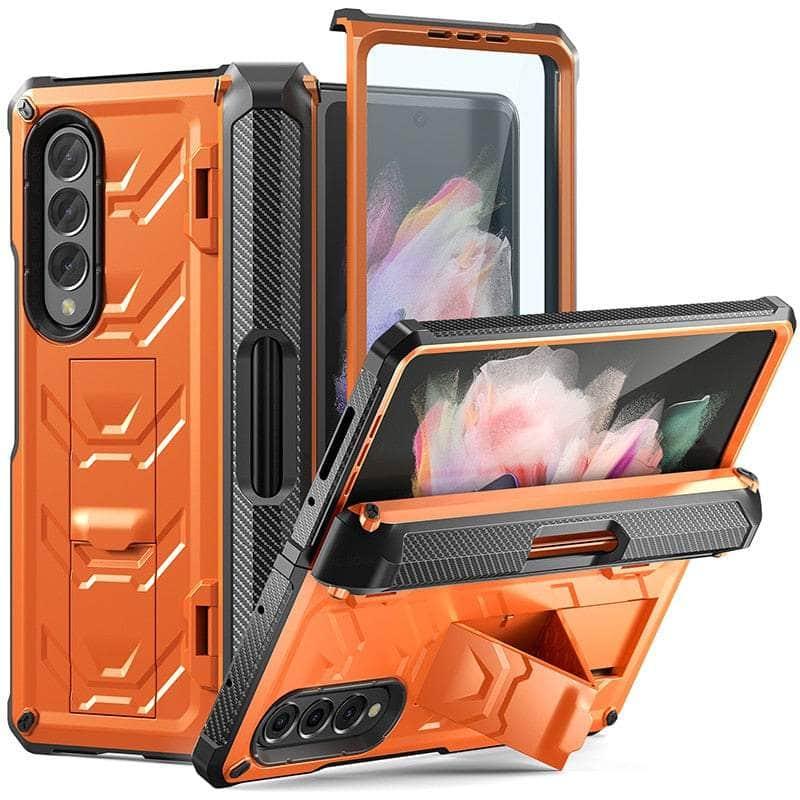 Casebuddy Orange / For Galaxy Z Fold 5 Galaxy Z Fold 5 Hinge Pen Slot Kickstand Hard Case