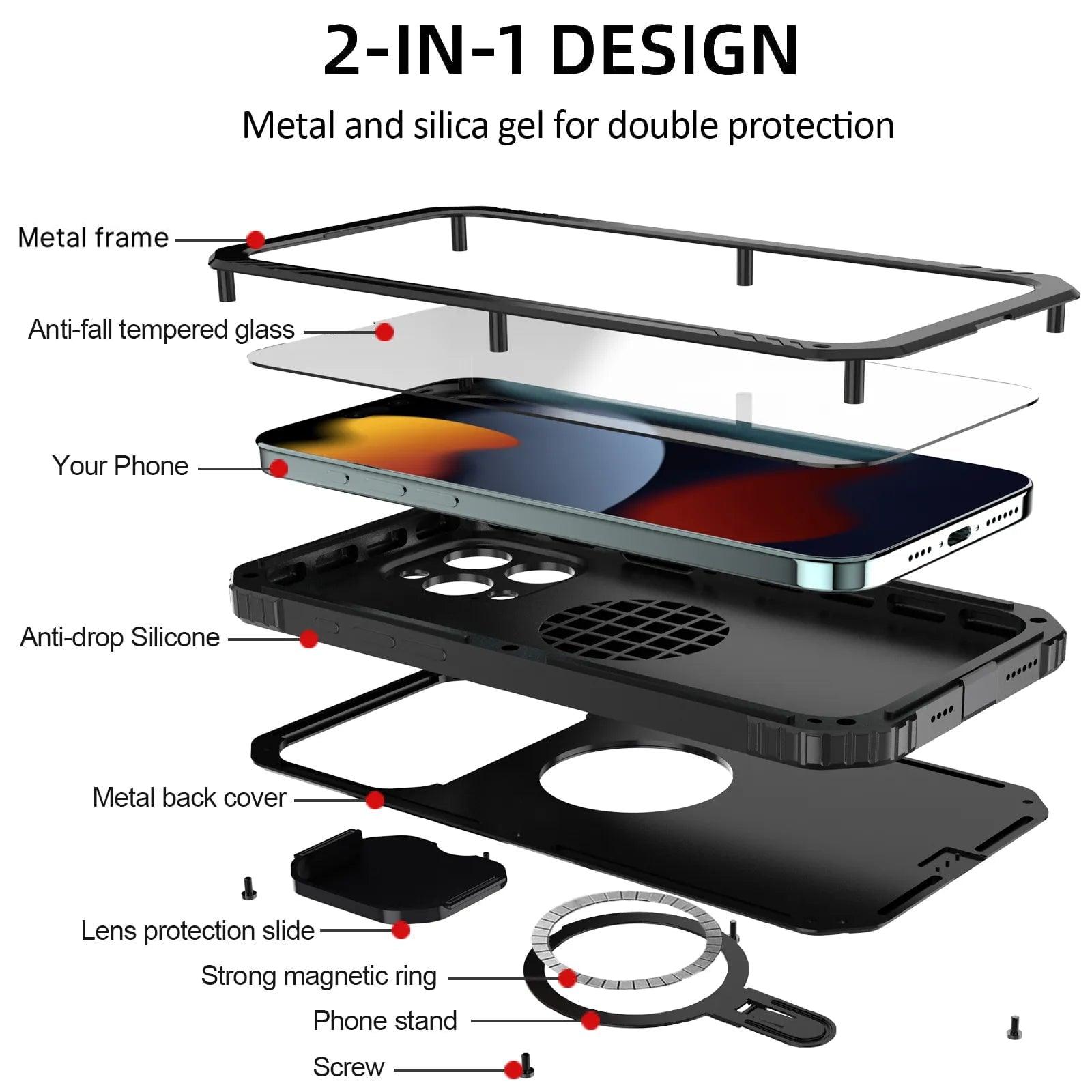 Casebuddy Heavy Duty iPhone 15 Pro Max Ring Stand Holder Case