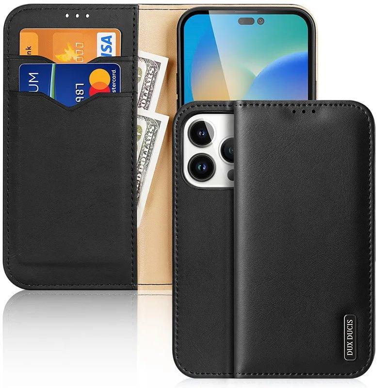 Casebuddy iPhone 15 Dux Ducis Luxury Genuine Leather Wallet