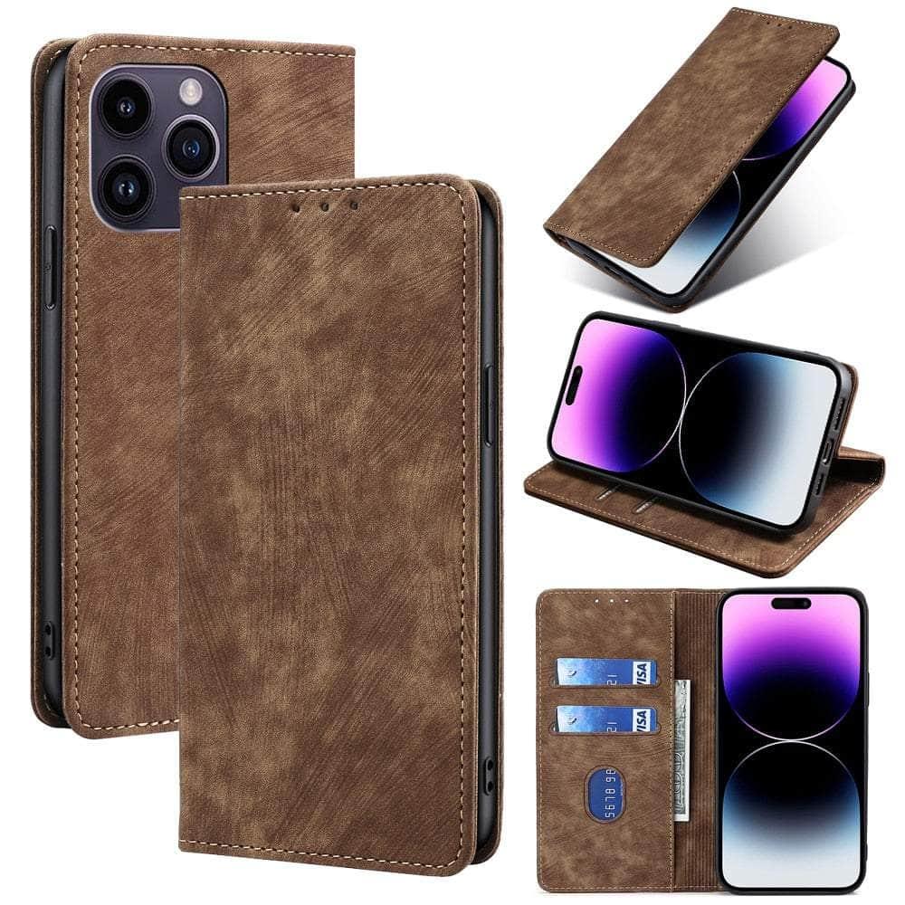 Casebuddy iPhone 15 Plus Luxury Business Vegan Leather Case