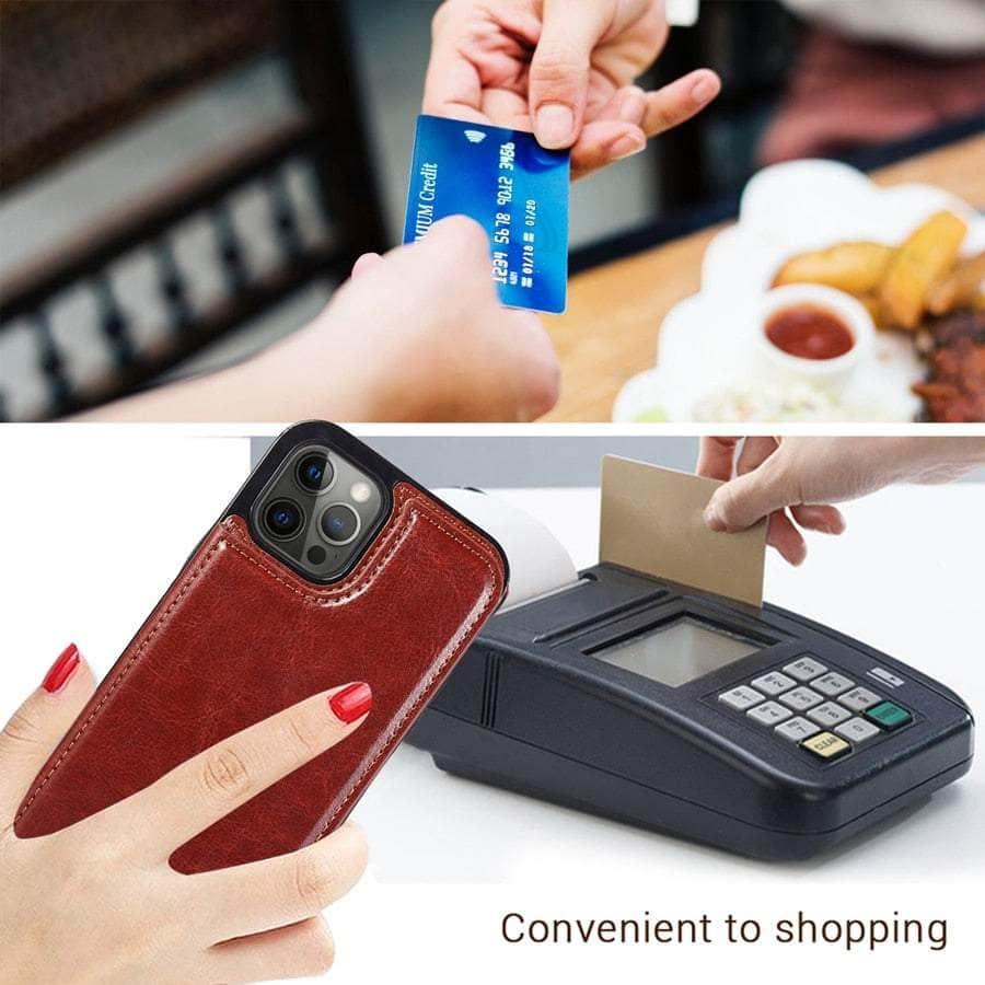 Casebuddy iPhone 15 Plus Wallet Double Button Card Stand