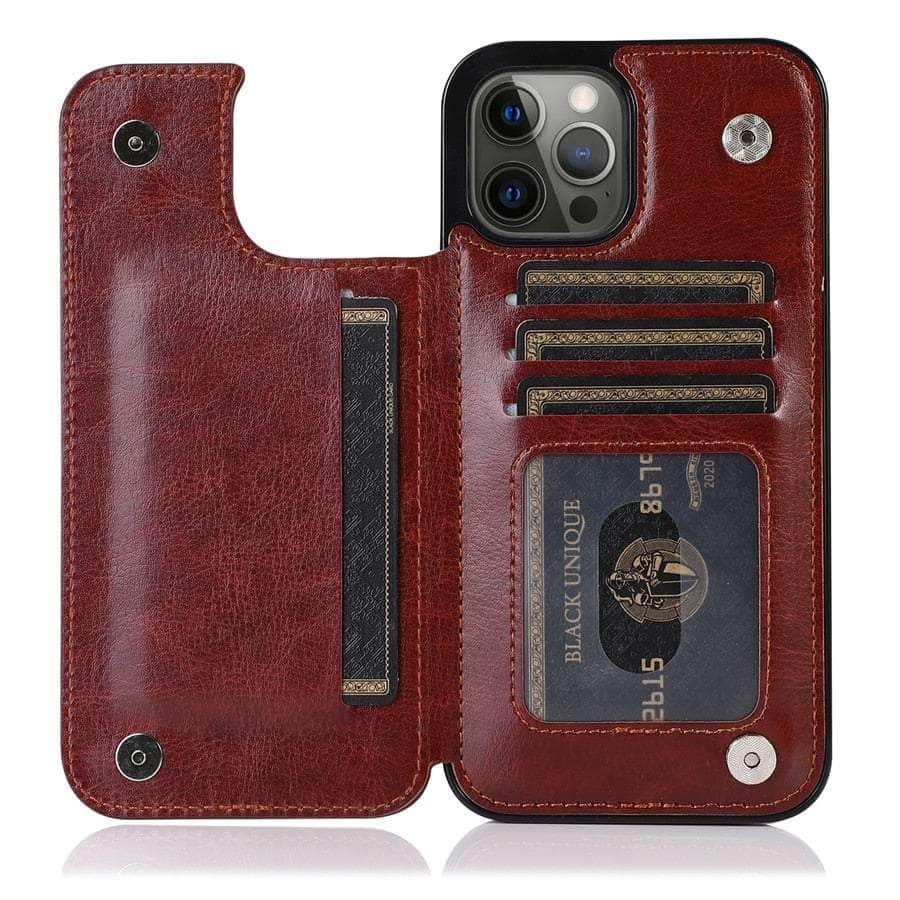 Casebuddy iPhone 15 Pro Wallet Double Button Card Stand