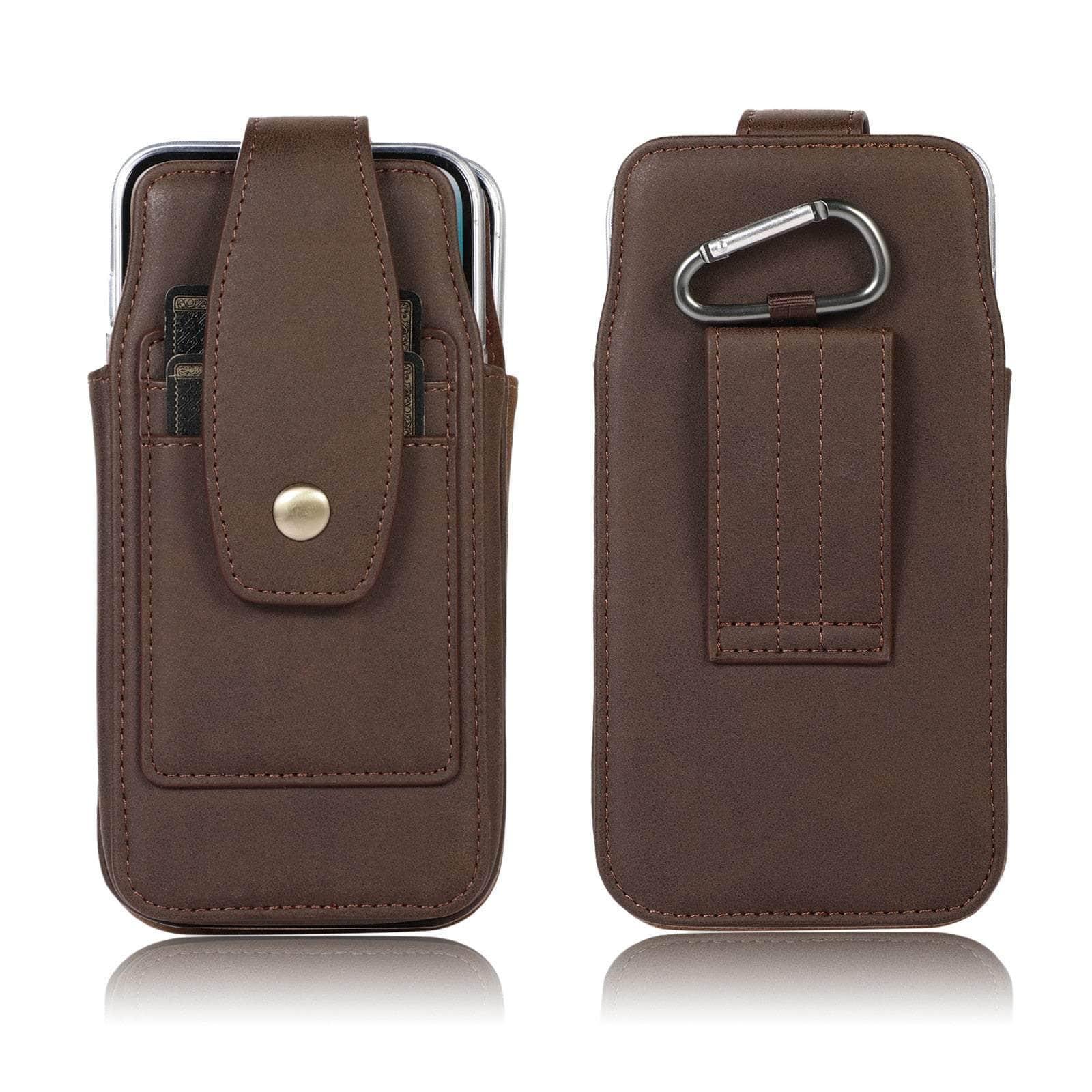 Casebuddy Coffee / For Galaxy Z Fold 3 Leather Belt Clip Galaxy Z Fold 3 Holster Pouch