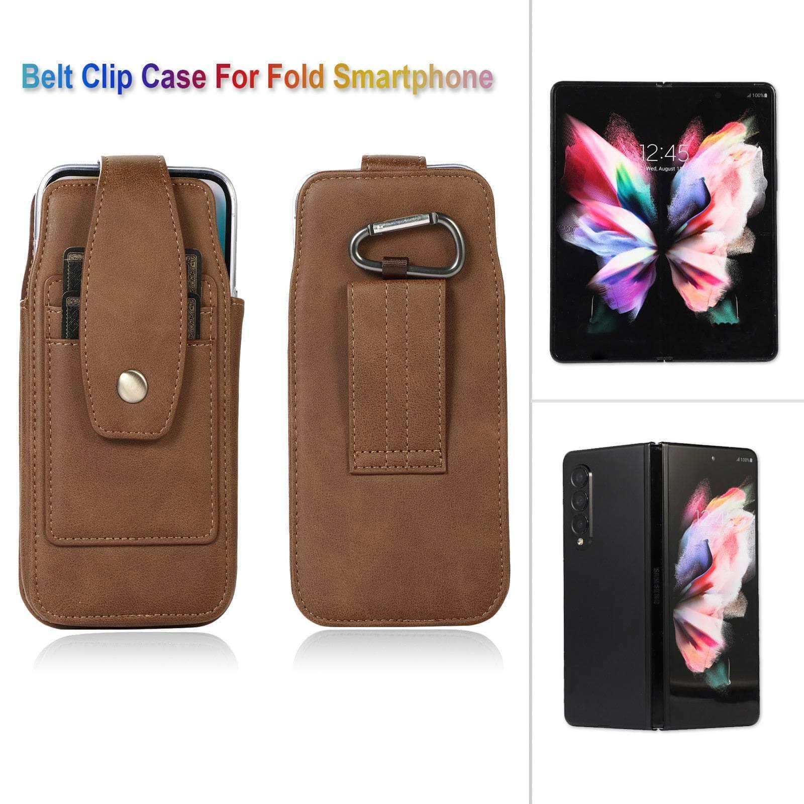 Casebuddy Leather Belt Clip Galaxy Z Fold 3 Holster Pouch