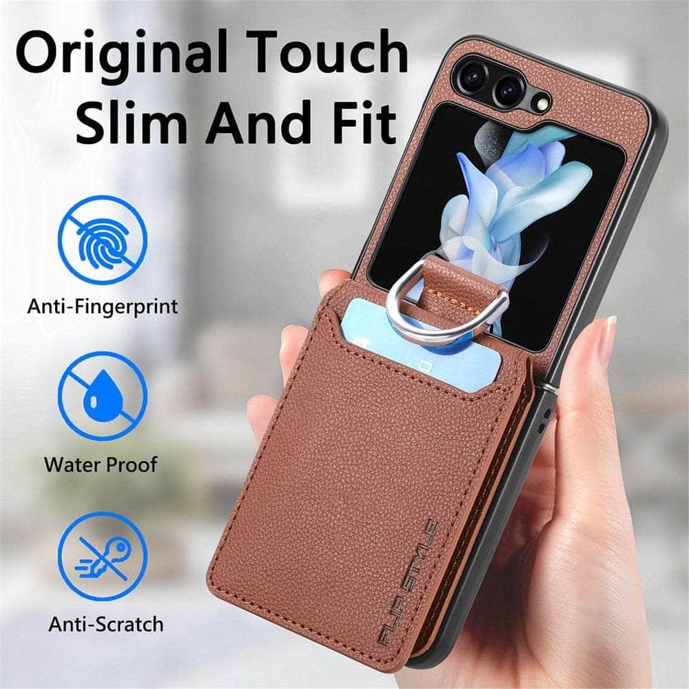 Casebuddy Luxury Vegan Leather Galaxy Z Flip 5 Cover