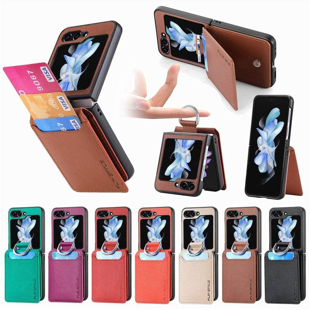 Casebuddy Luxury Vegan Leather Galaxy Z Flip 5 Cover