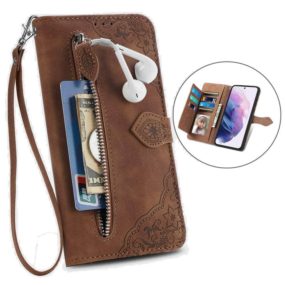 Casebuddy Luxury Zipper Leather Card Book Galaxy A24 Etui