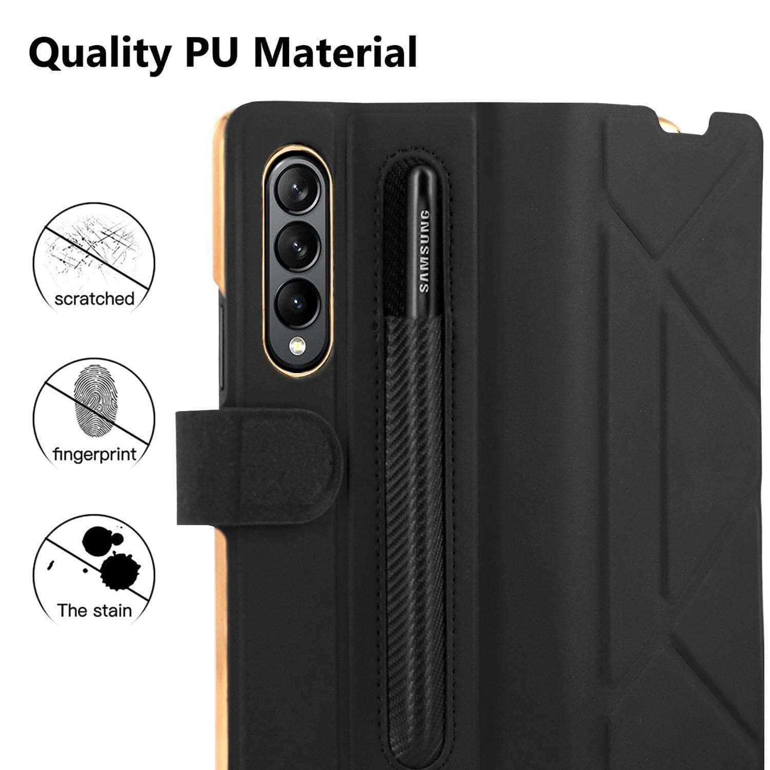 CaseBuddy Australia 0 Magnetic Vegan Leather Galaxy Z Fold 5 Case