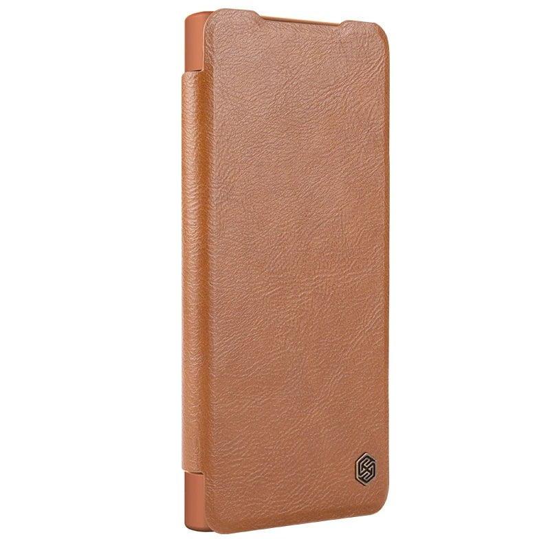 CaseBuddy Australia Qin Brown / for SM S24Ultra NILLKIN Galaxy S24 Ultra Vegan Flip Leather Card Slot Cover