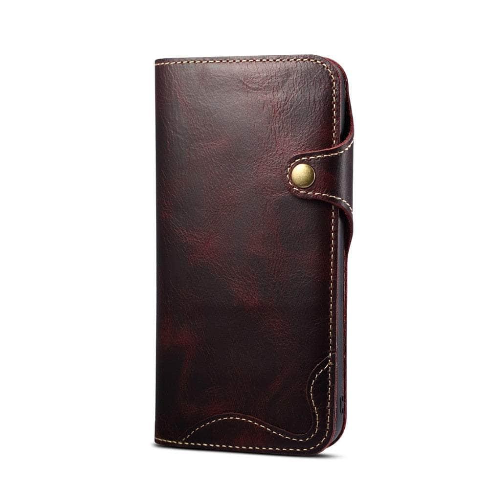 Casebuddy Real Leather iPhone 15 Pro Max Vintage Card Case