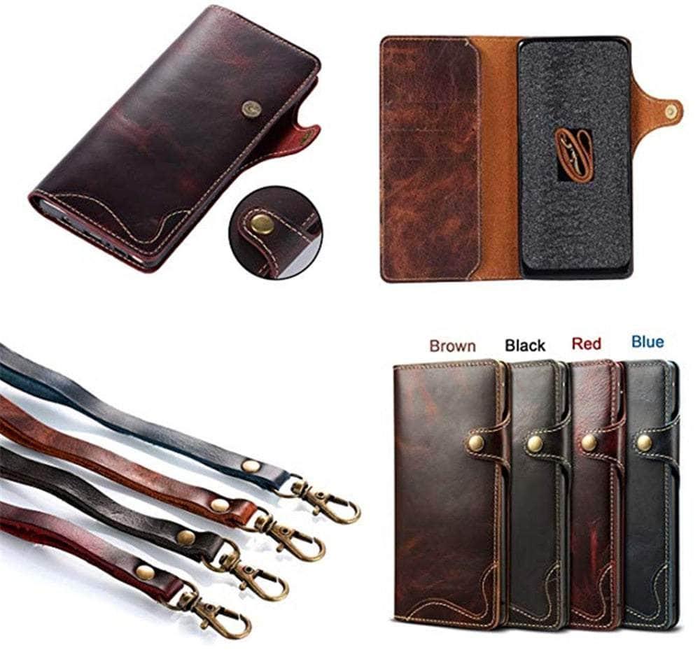 Casebuddy Real Leather iPhone 15 Pro Max Vintage Card Case