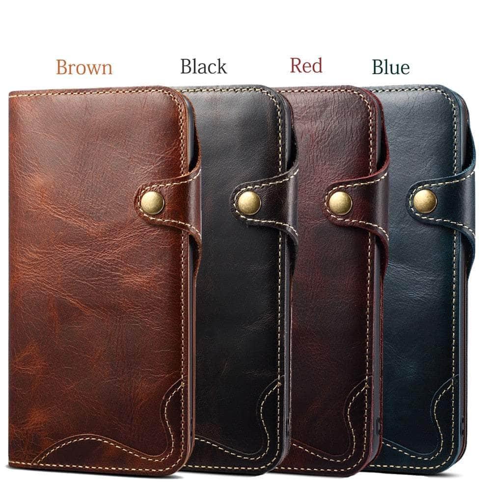 Casebuddy Real Leather iPhone 15 Pro Max Vintage Card Case