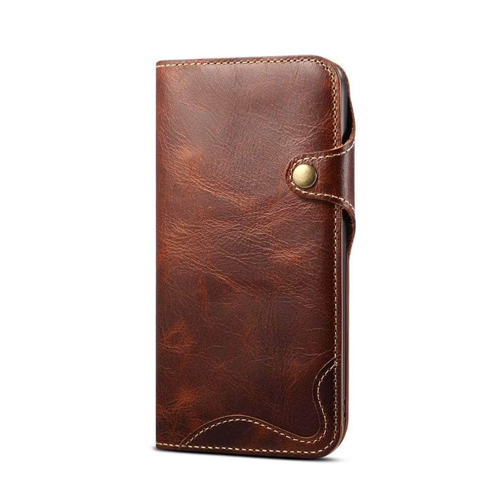 Casebuddy Real Leather iPhone 15 Pro Max Vintage Card Case