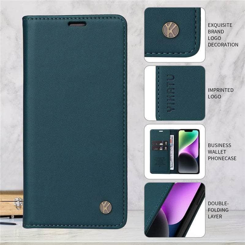 Casebuddy Blue / for Galaxy A14 5G Samsung Galaxy A14 Flip Vegan Leather Case