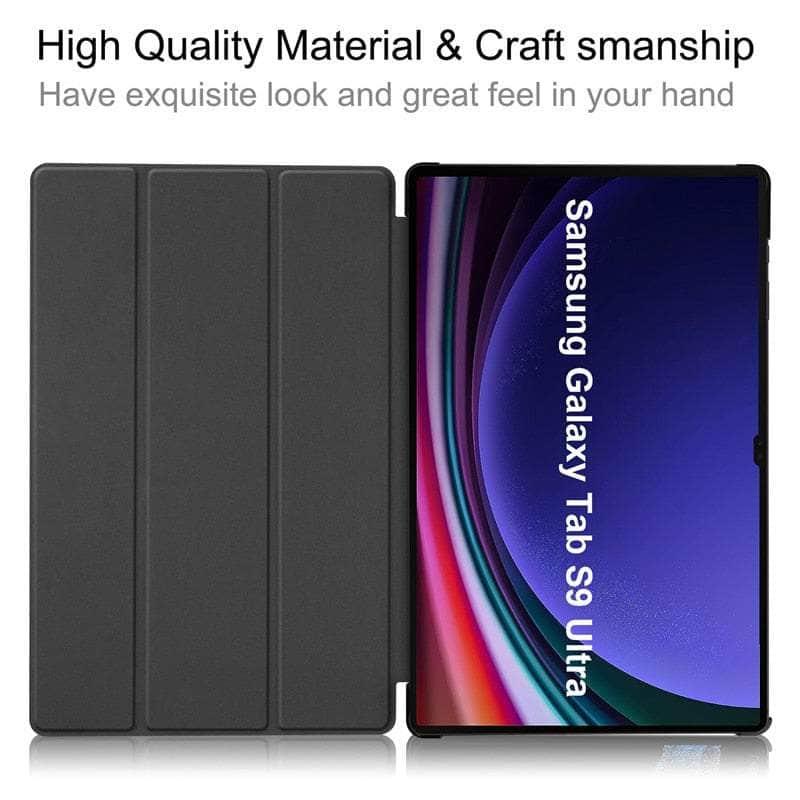 Casebuddy Tab S9 Ultra Trifold Magnetic Leather Stand