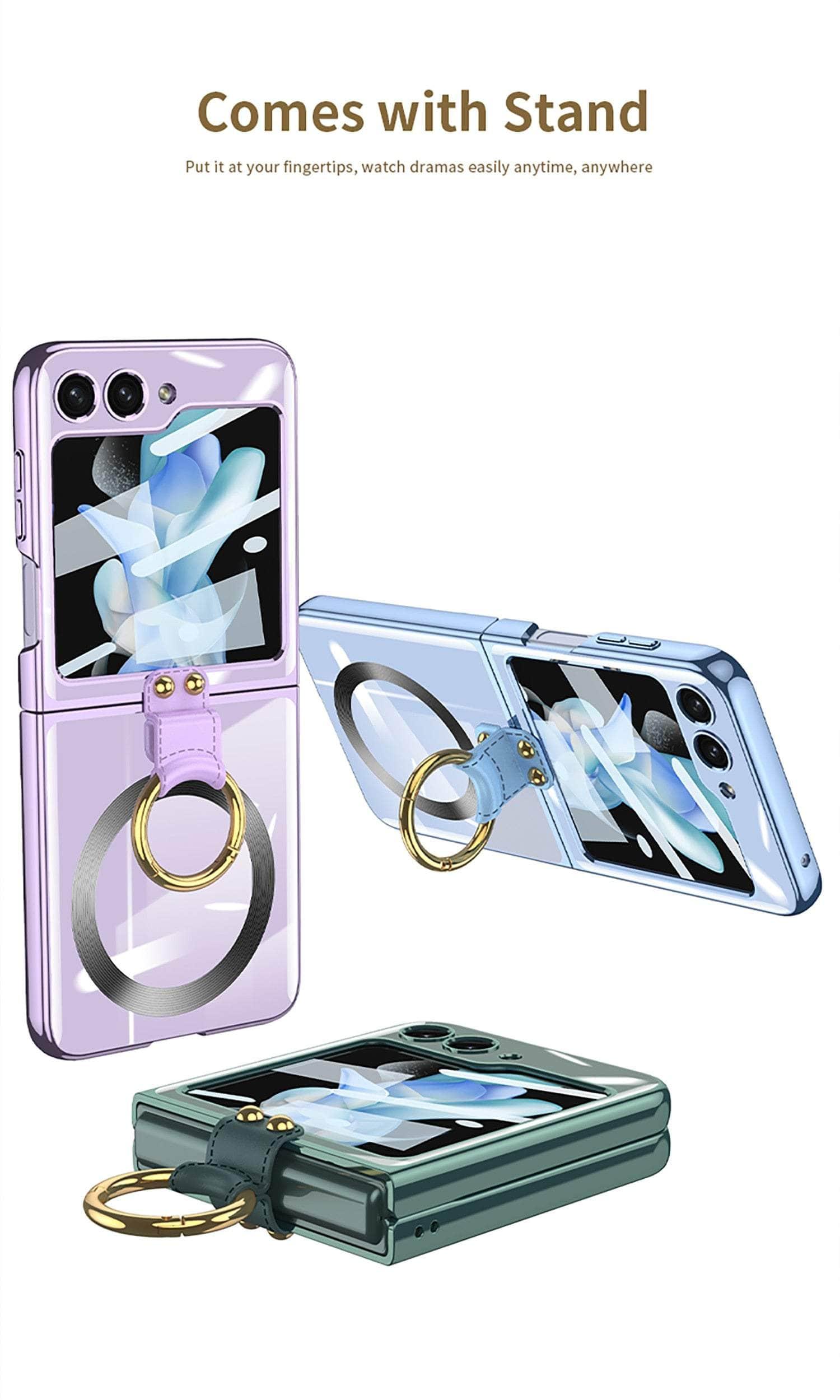 Casebuddy Transparent Galaxy Z Flip 5 Ring Stand